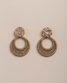 Treaded Hammered Drop Earring - Naledi Jewellery