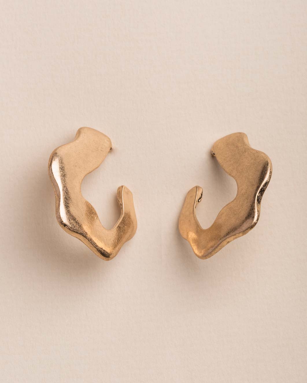 Worn Gold Ethnic Hoop Earring - Naledi Jewellery