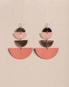 Leather Halfmoon Drop Earring - Naledi Jewellery