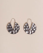 Hammered Silver Geo Drop Earring - Naledi Jewellery