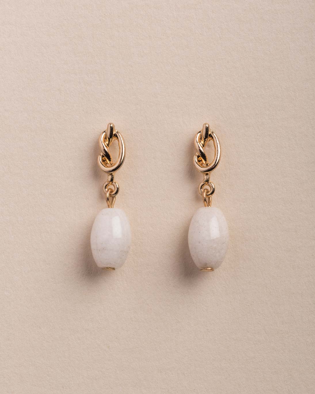 Natural Stone Knot Classic Drop Earring - Naledi Jewellery