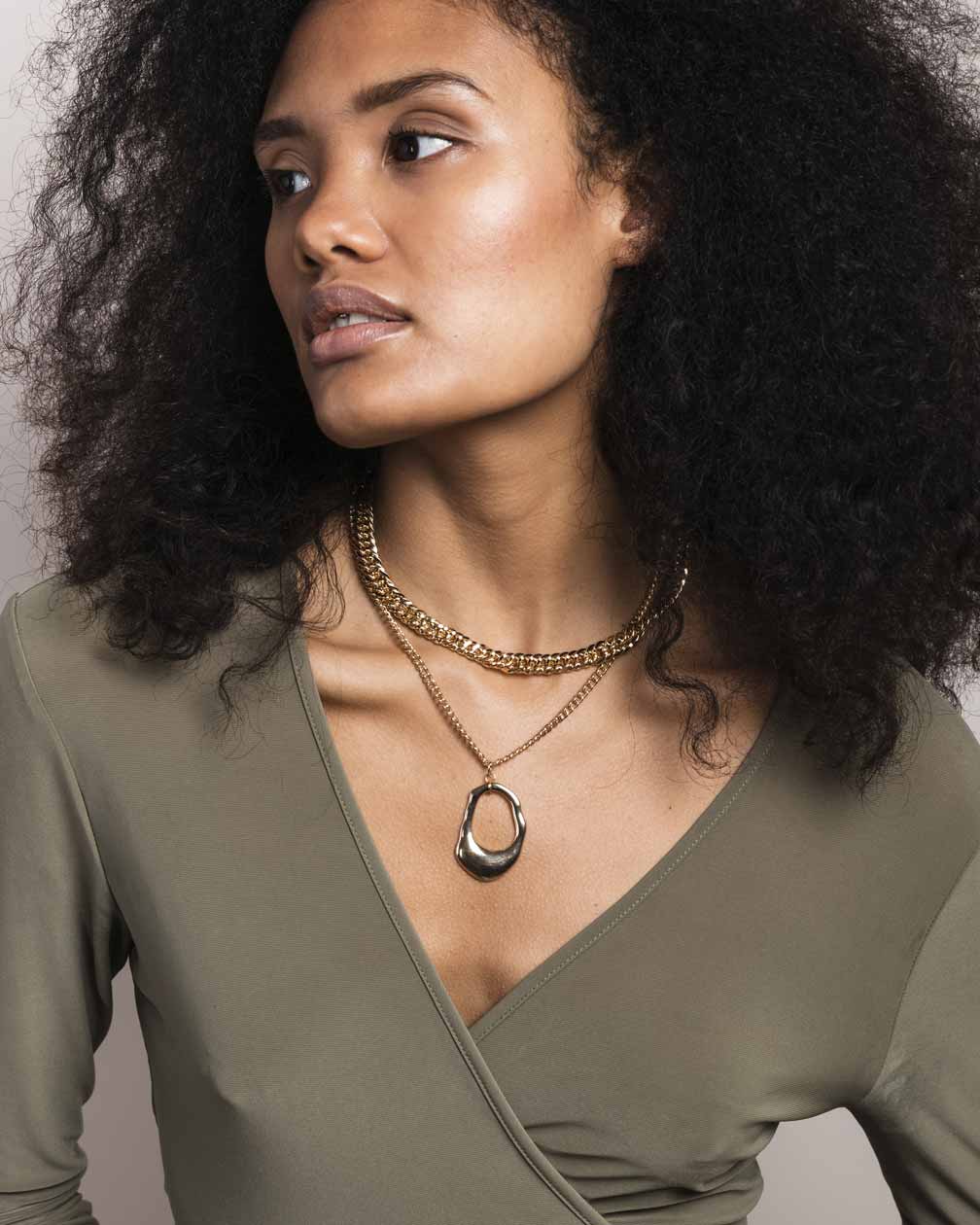Organic Pendant Layered Necklace - Naledi Jewellery