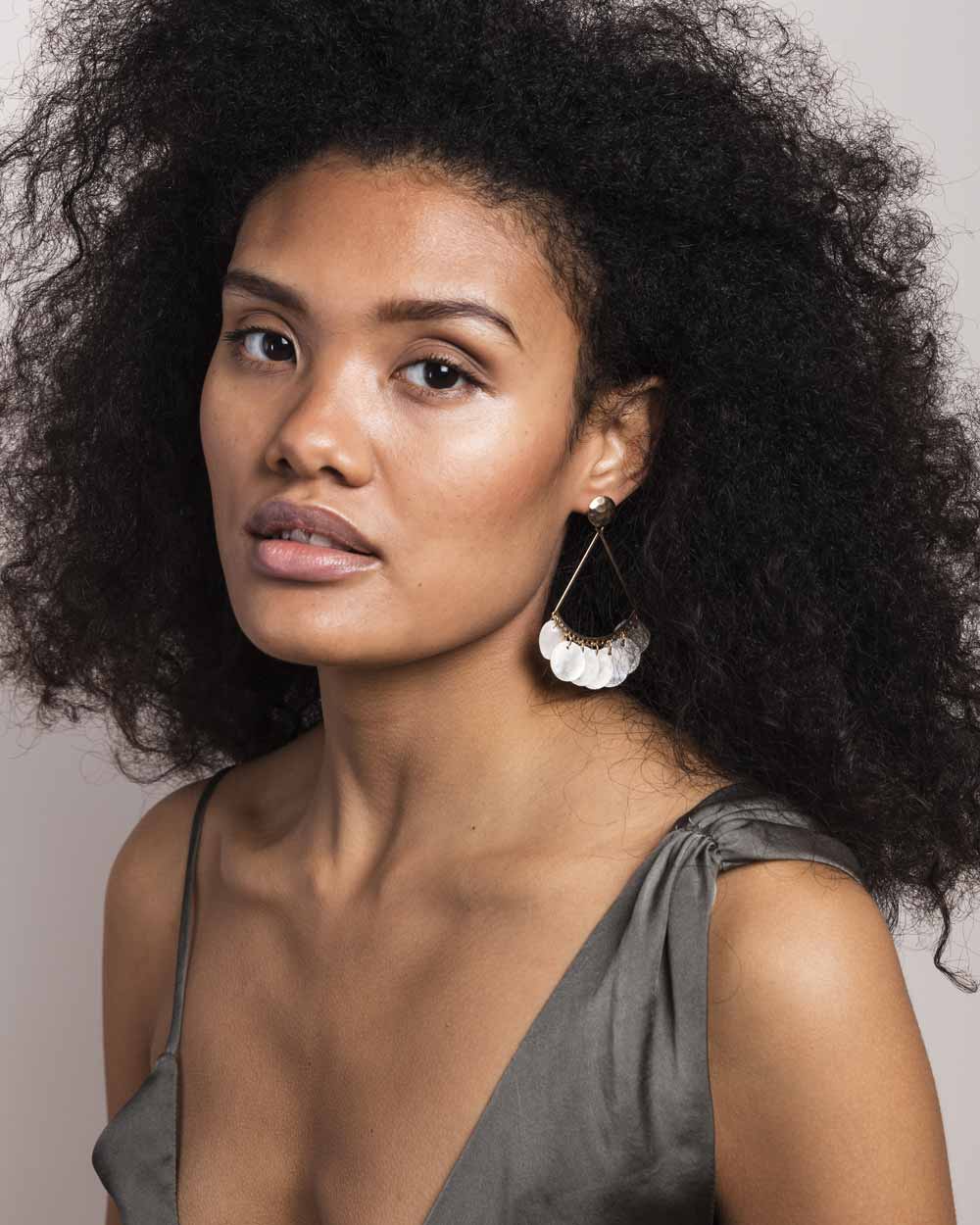 Shell Triangle Drop Earing - Naledi Jewellery