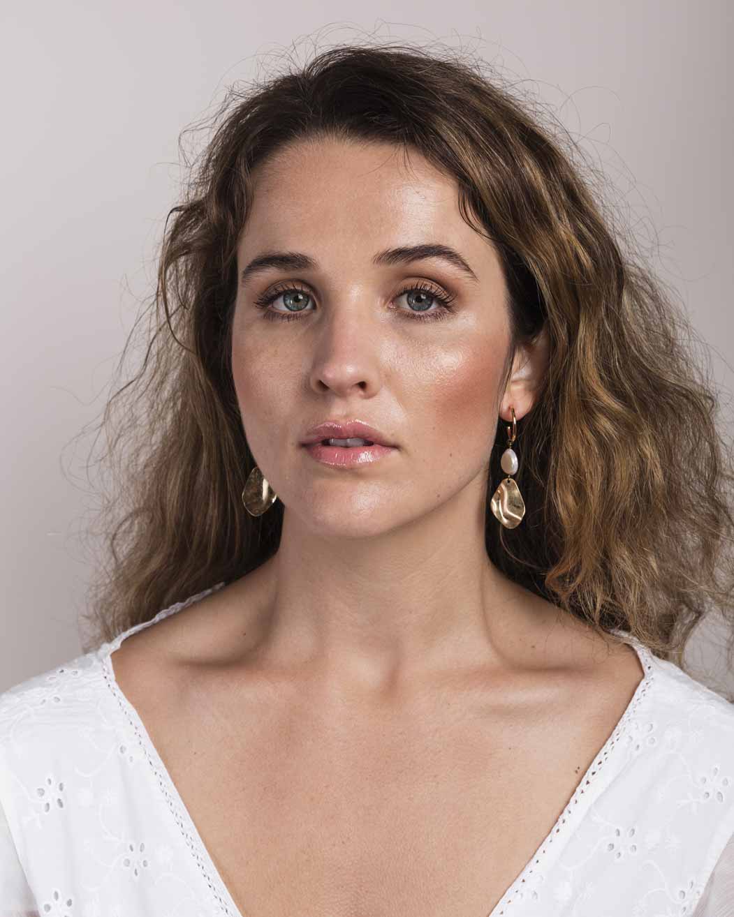 Mini Hoop Freshwater pearl Drop Earring - Naledi Jewellery