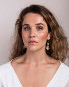 Mini Hoop Freshwater pearl Drop Earring - Naledi Jewellery