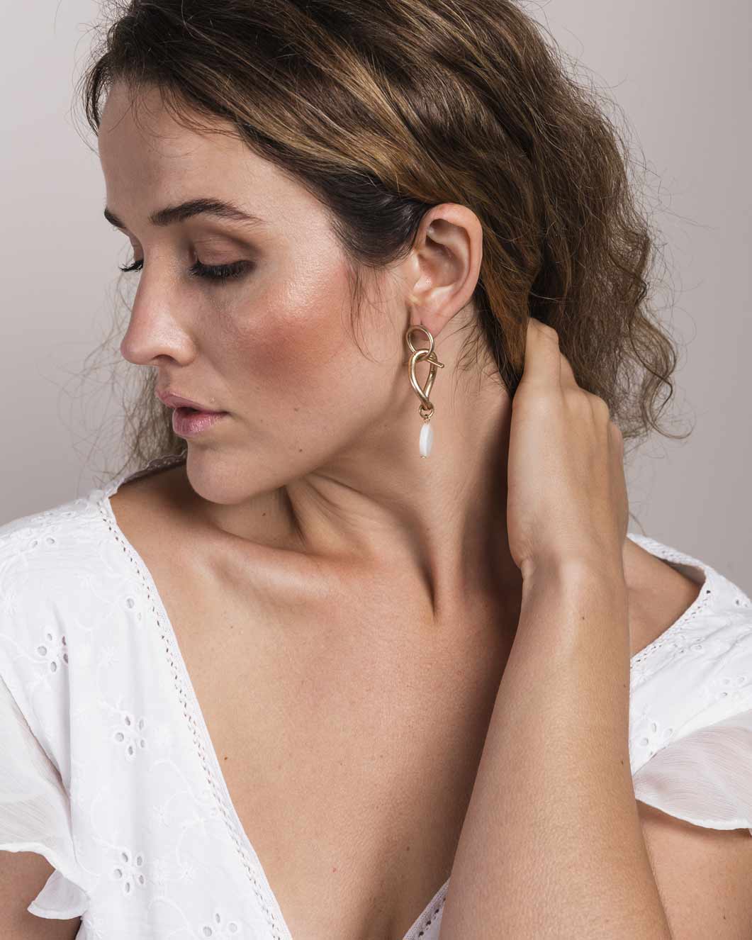 Interwine Shell Drop Earring - Naledi Jewellery