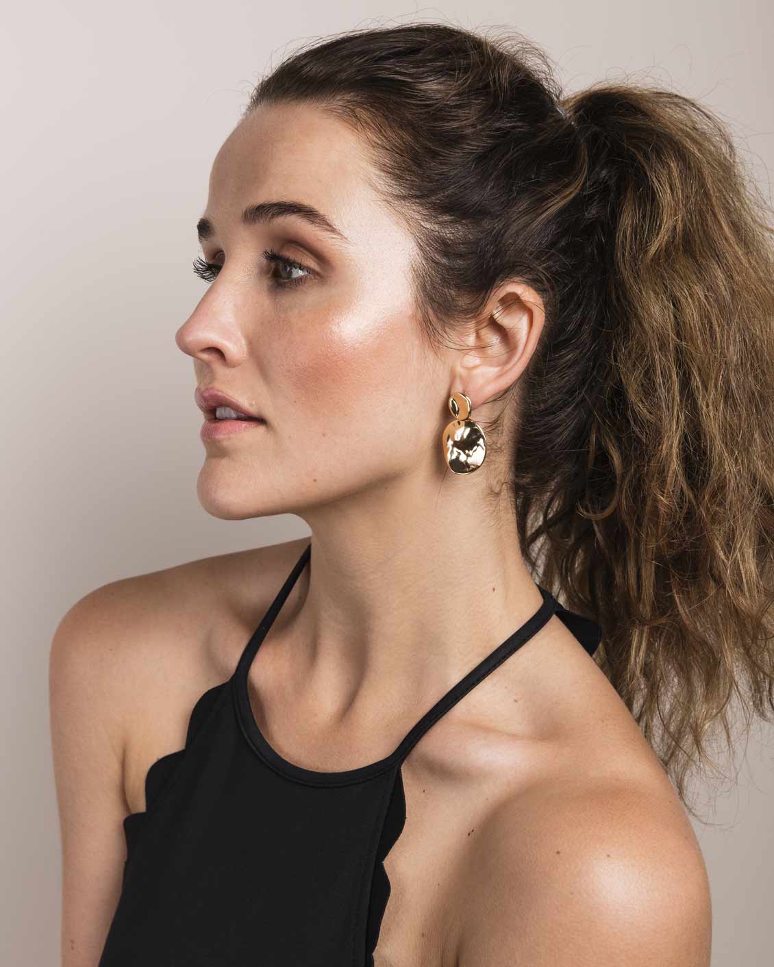 Hammered Drop Earring - Naledi Jewellery