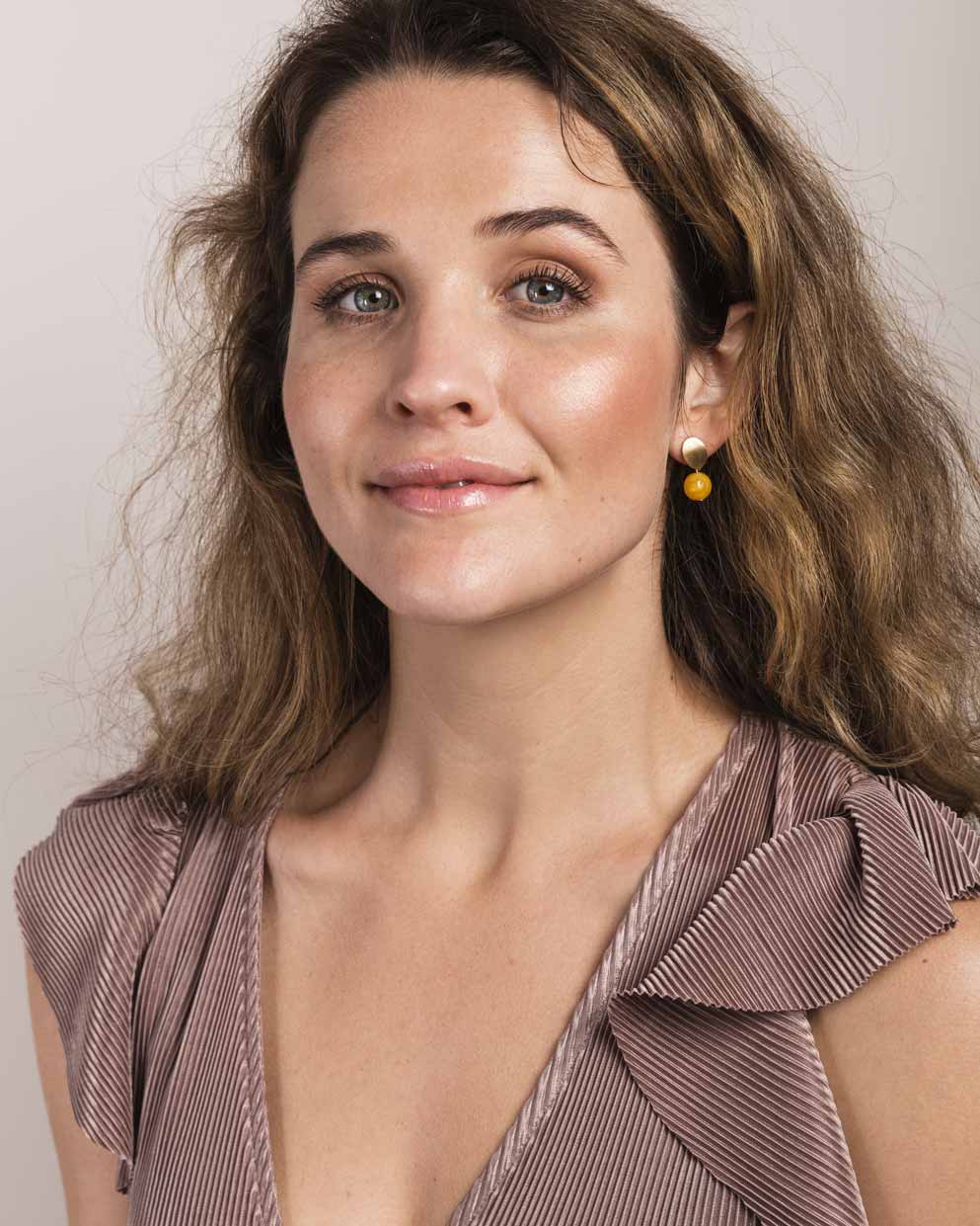 Natural stone yellow drop Earring - Naledi Jewellery