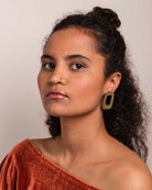 Statement Square Disk Stud Earring - Naledi Jewellery