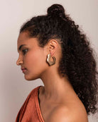 Worn Gold Ethnic Hoop Earring - Naledi Jewellery
