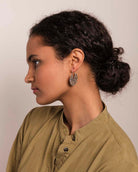 Hammered Silver Geo Drop Earring - Naledi Jewellery