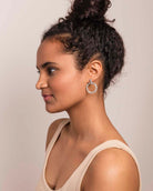 Irregular Shaped Silver Circle Drop Earring - Naledi Jewellery