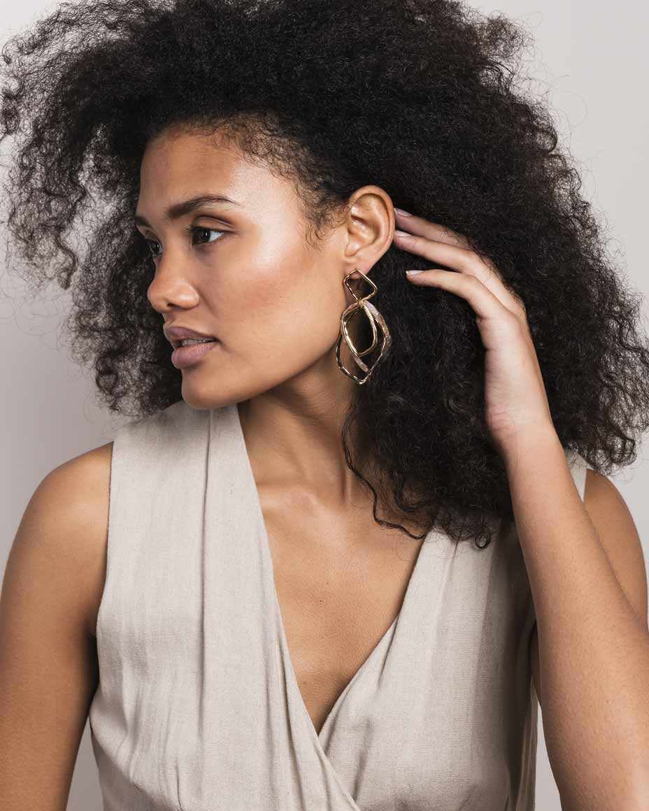 Misshaped Resin Drop Earring - Naledi Jewellery