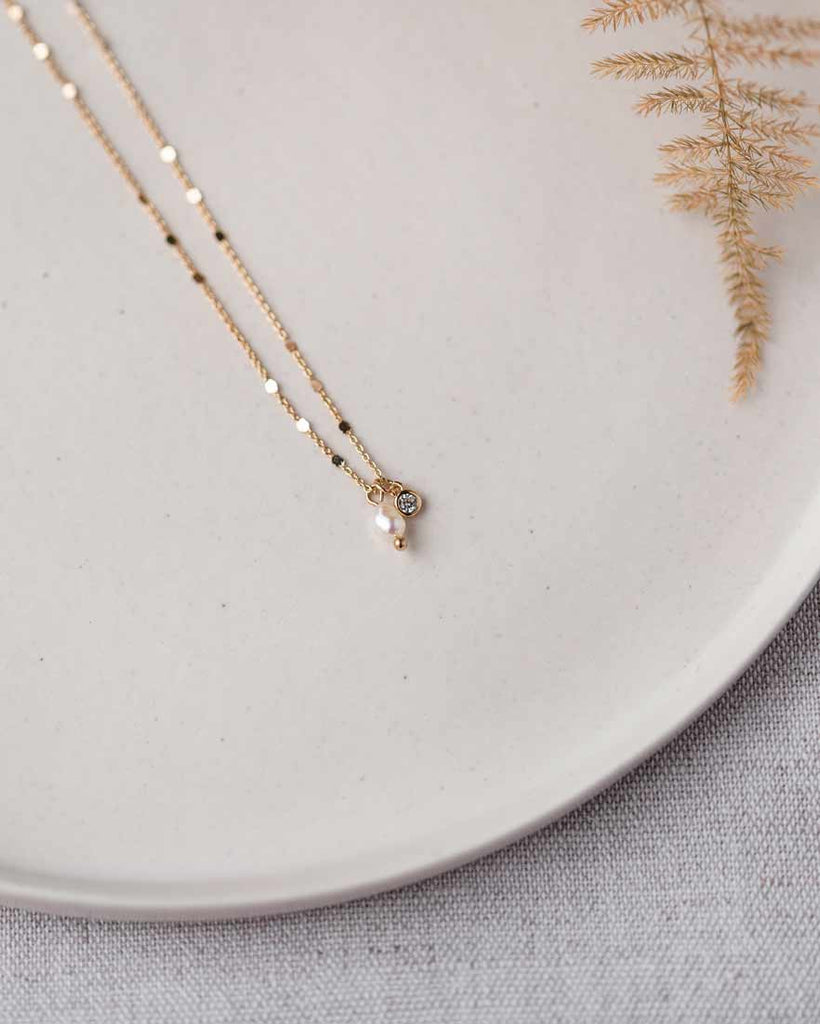 Freshwater Pearl & Stone Femme Necklace - Naledi Jewellery
