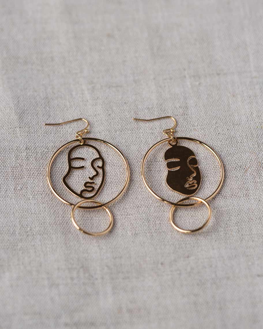 E face Link Drops Earring - Naledi Jewellery