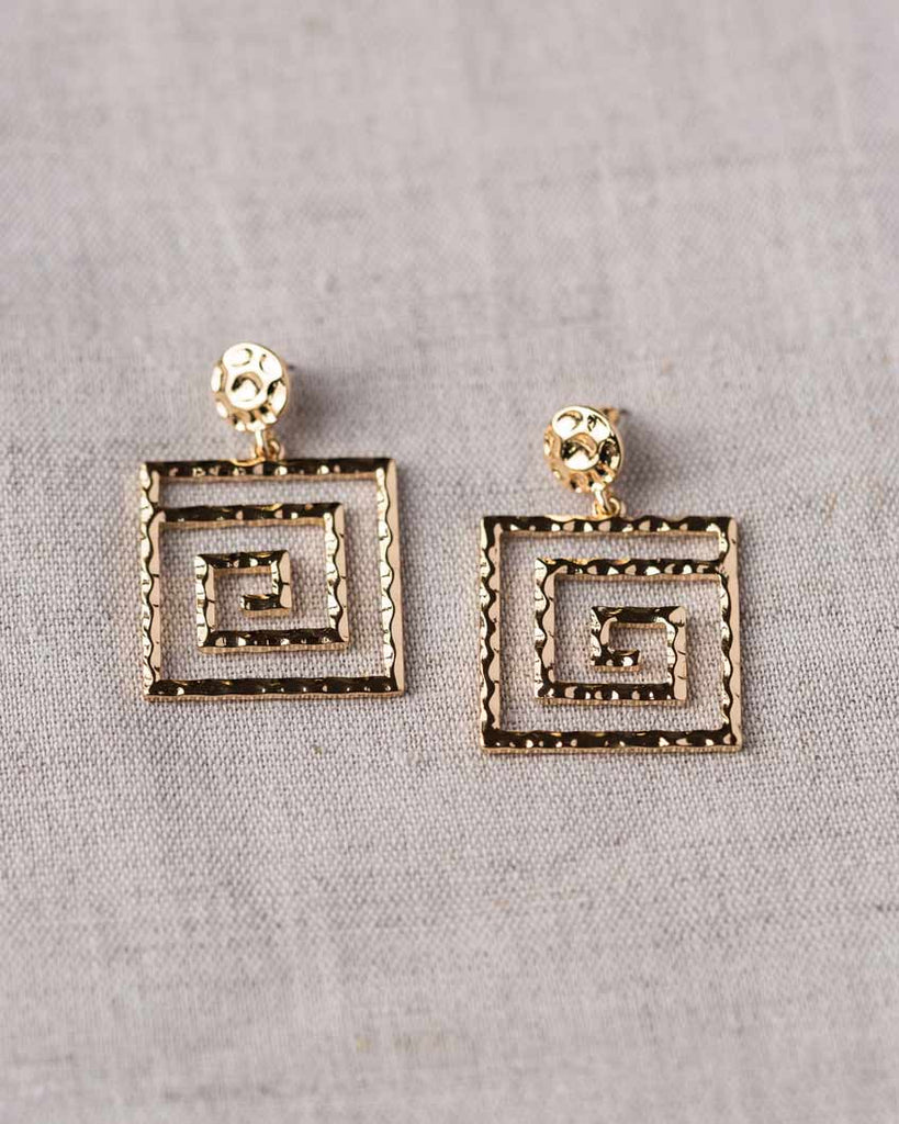 Eritha Maze Geometric Drop Earring - Naledi Jewellery