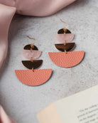 Leather Halfmoon Drop Earring - Naledi Jewellery