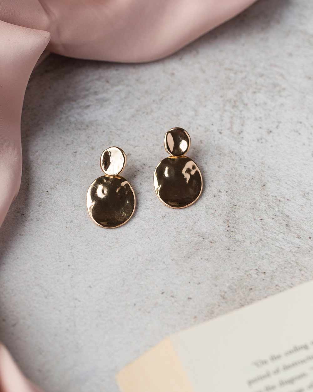 Hammered Drop Earring - Naledi Jewellery