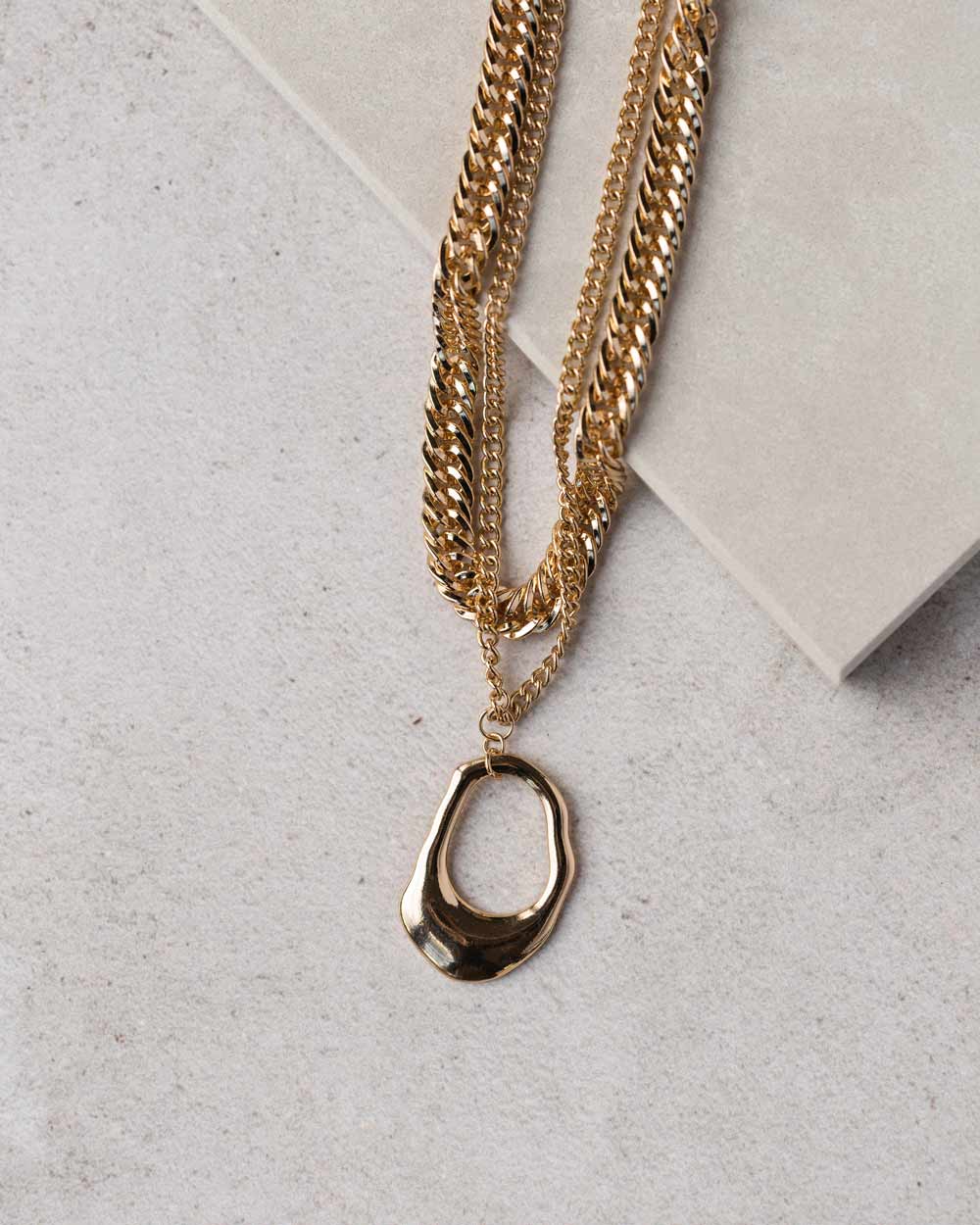 Organic Pendant Layered Necklace - Naledi Jewellery