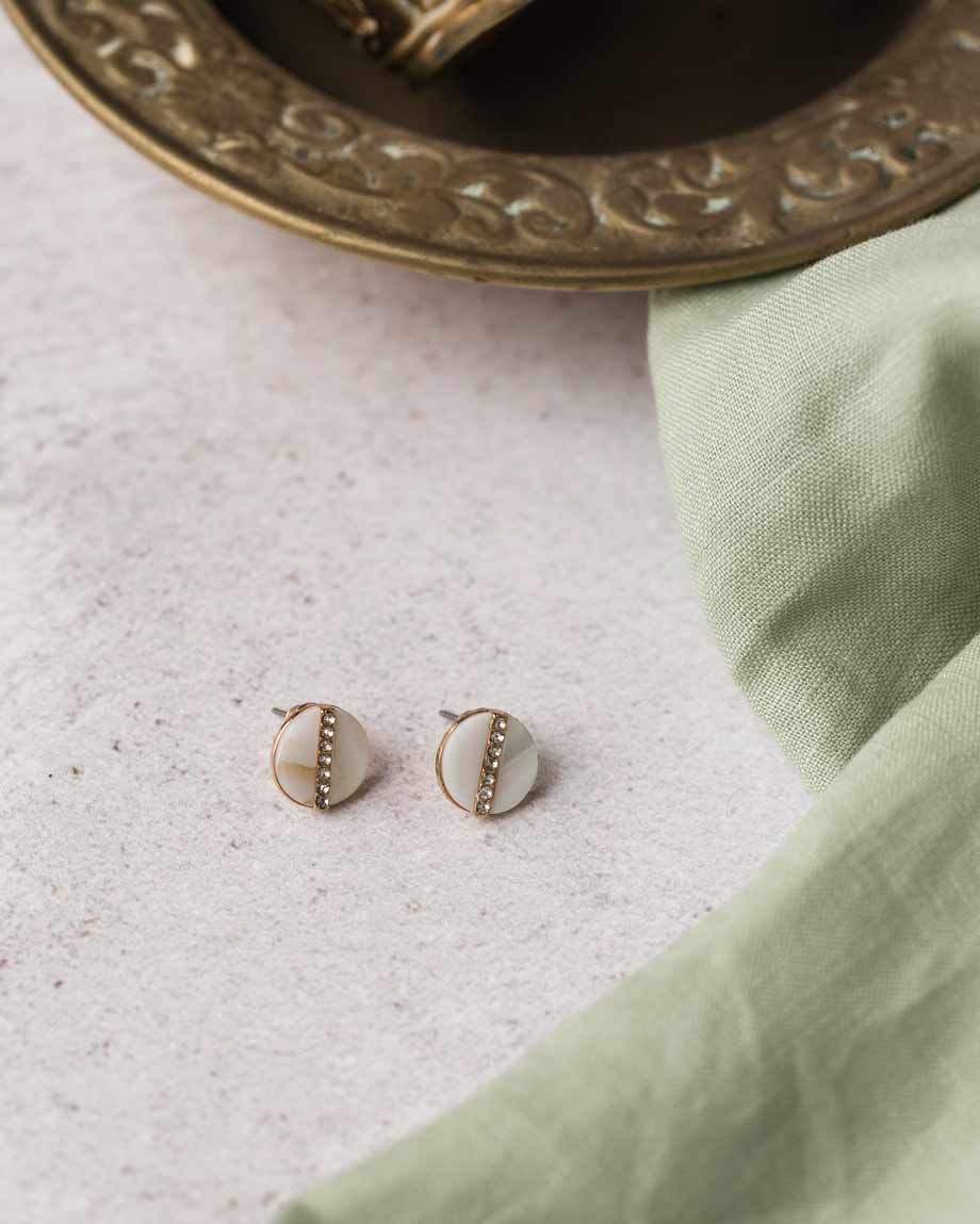 Shell Stone Stud Earring - Naledi Jewellery