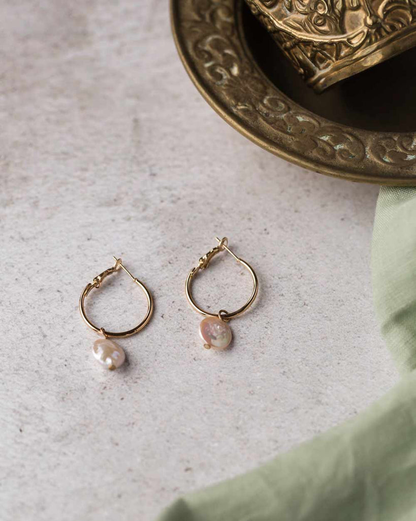 Freshwater Pearl Hoop Earring - Naledi Jewellery