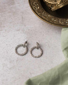 Irregular Shaped Silver Circle Drop Earring - Naledi Jewellery