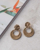 Treaded Hammered Drop Earring - Naledi Jewellery