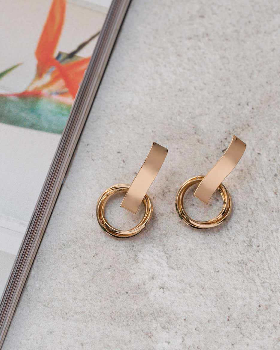 Rings Statement Drop Earring - Naledi Jewellery