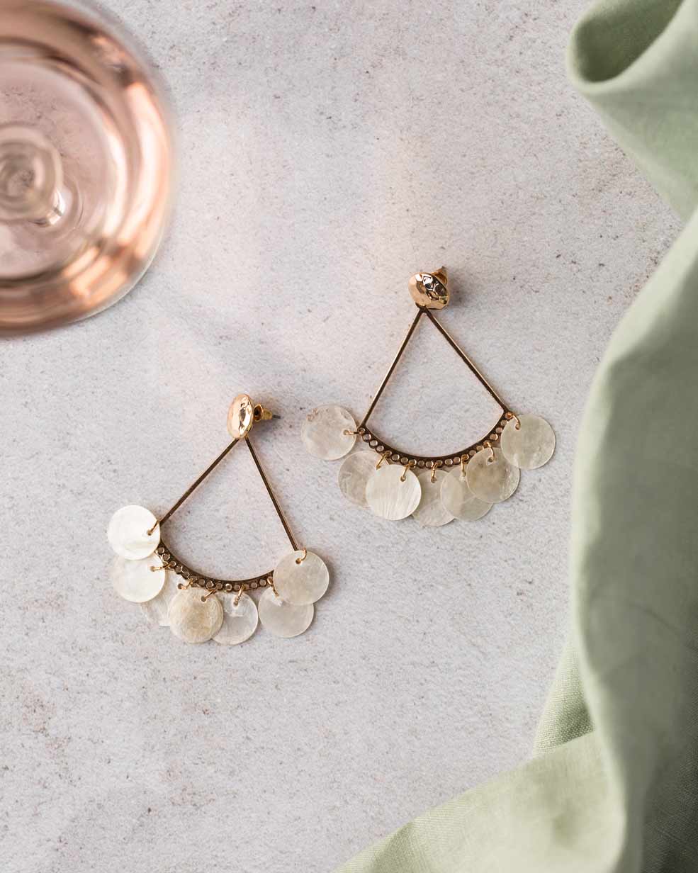 Shell Triangle Drop Earing - Naledi Jewellery