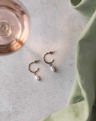 Pearl Hoop Drop Earring - Naledi jewellery