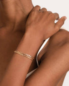 18ct Gold Vermeil Double Strand Flat Chain Bracelet	Bracelet	Jewellery	Naledi	925