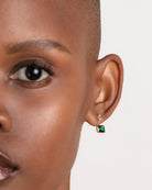 18ct Gold Vermeil Flawless Emerald Green Crystal Peekaboo Stud	Earrings	Jewellery	Naledi	925