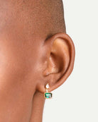 18ct Gold Vermeil Flawless Emerald Green Crystal Peekaboo Stud	Earrings	Jewellery	Naledi	925