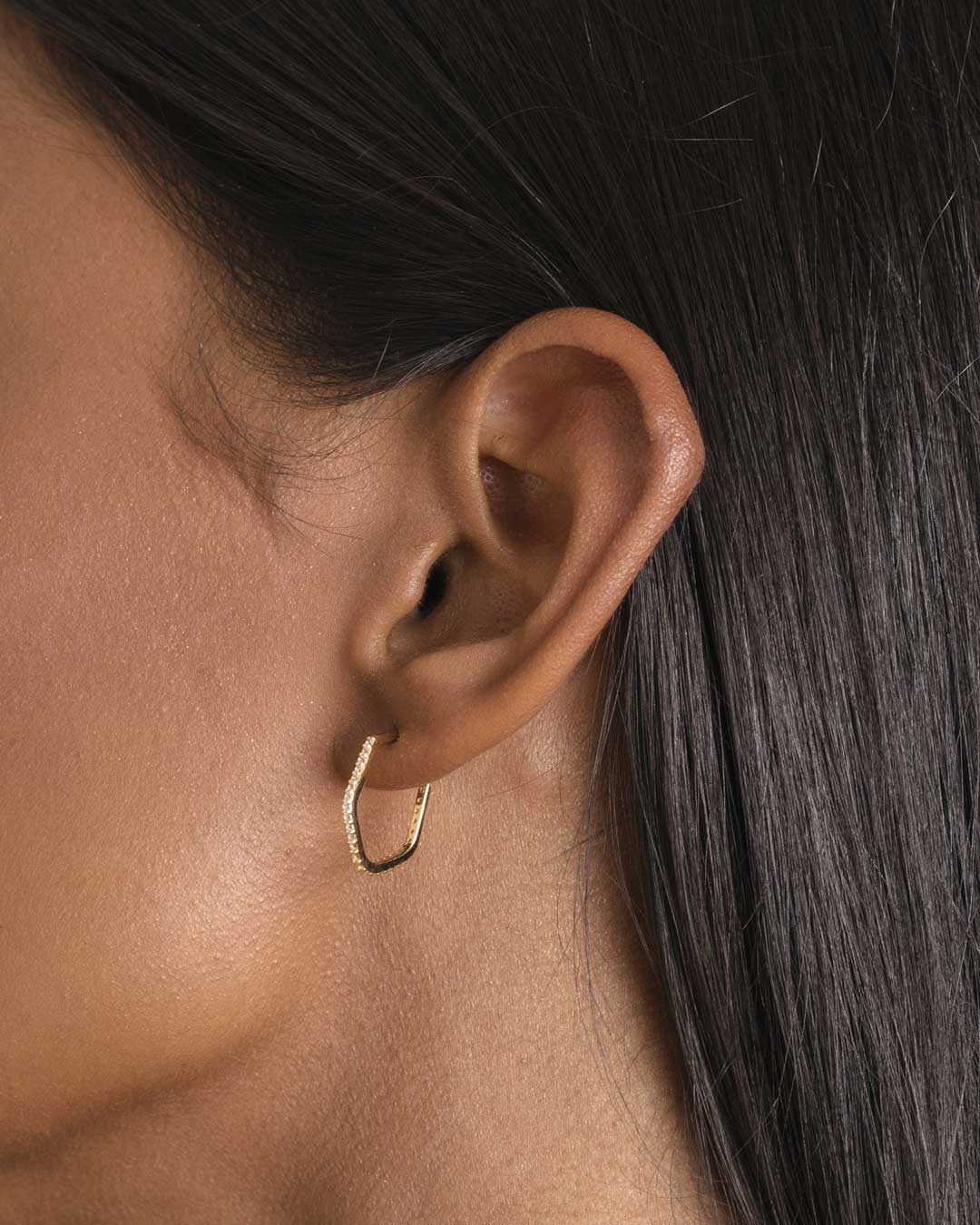 18ct Gold Vermeil Modern Flawless Crystal Hoop Earrings	Earrings	Jewellery	Naledi	925