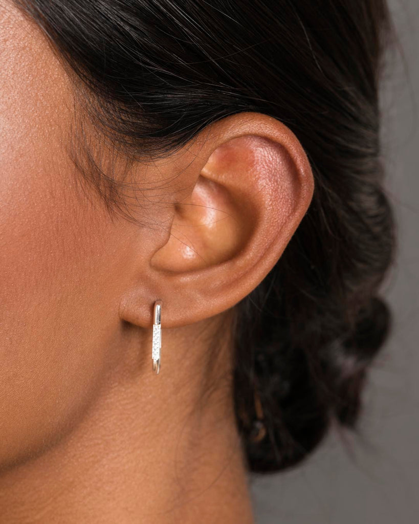 925 Silver Flawless Crystal J-Shaped Hoop Earrings	Earrings	Jewellery	Naledi	925