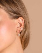 18ct Gold Vermeil Flawless Crystal Tear Drop Crawler	Earrings	Jewellery	Naledi	925